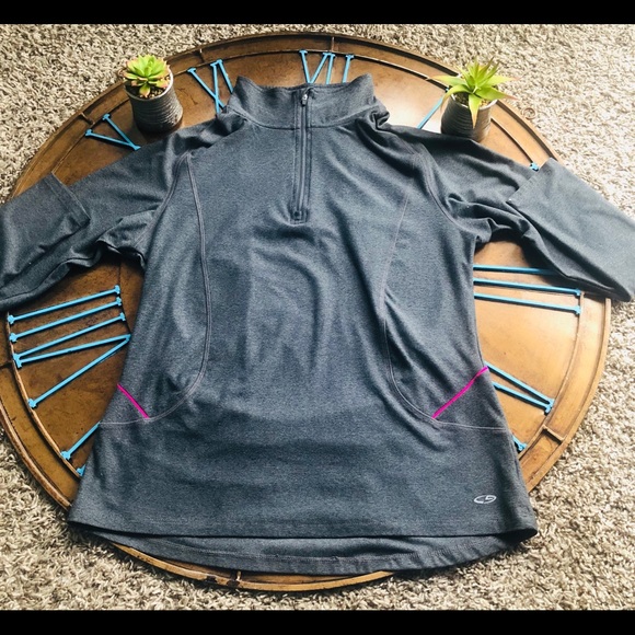 CHAMPION - L GREY W/ PINK TRIM ATHLETIC PULLOVER - Picture 3 of 6